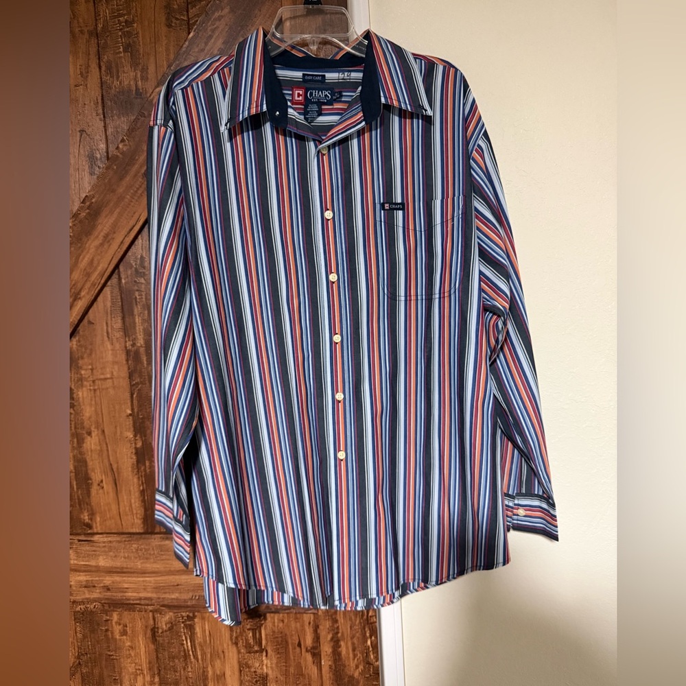 Chaps by Ralph Lauren Men Long Sleeve Button Down Striped Shirt XL